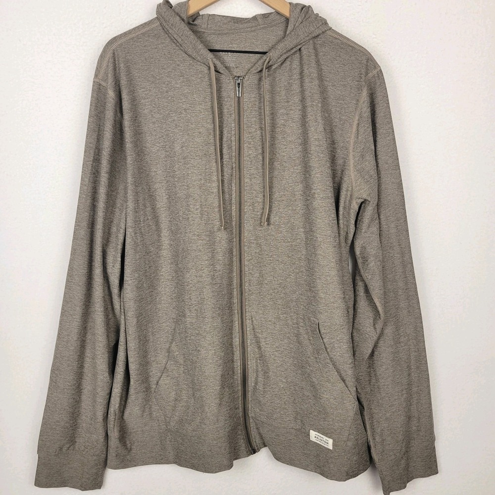 NWT Peloton Dreamblend Full Zip Hoodie Men's XL Taupe Athleisure Performance $68